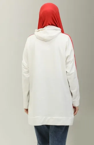 Sweat A Capuche 23067-03 Ecru Fleur De Grenade 23067-03