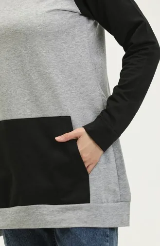 Sweat A Capuche 23071-01 Gris Noir 23071-01