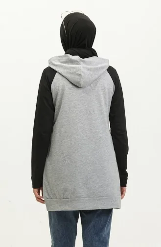 Sweat A Capuche 23071-01 Gris Noir 23071-01