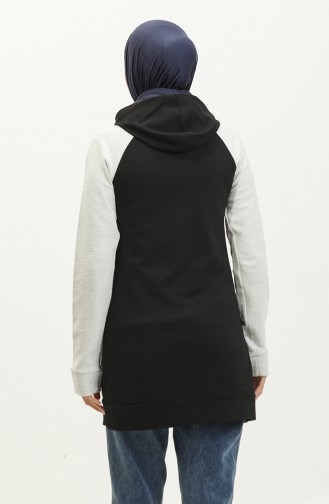 Hooded Sweatshirt 23071-06 Black Ecru 23071-06