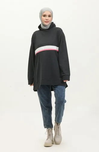 Sweat A Capuche 23077-01 Rose Anthracite 23077-01