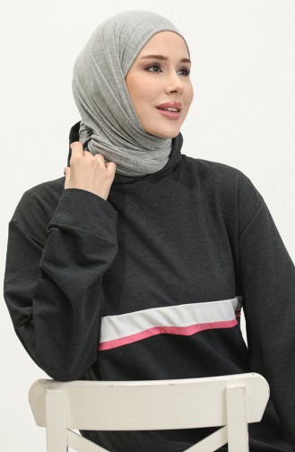 Kapuzenpullover 23077-01 Anthrazitrosa 23077-01