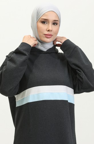 Sweat A Capuche 23077-02 Bleu Anthracite 23077-02