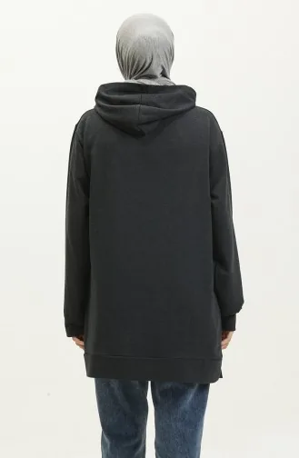 Kapüşonlu Sweatshirt 23077-03 Antrasit Gold