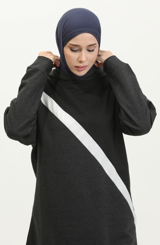 Kapuzenpullover 23078-01 Schwarz Anthrazit 23078-01