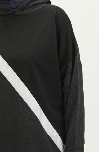 Kapuzenpullover 23078-01 Schwarz Anthrazit 23078-01