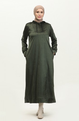 Robe Velours A Capuche 0285-02 Khaki 0285-02