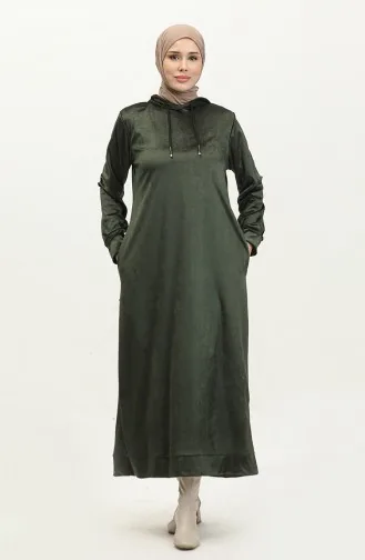 Robe Velours A Capuche 0285-02 Khaki 0285-02