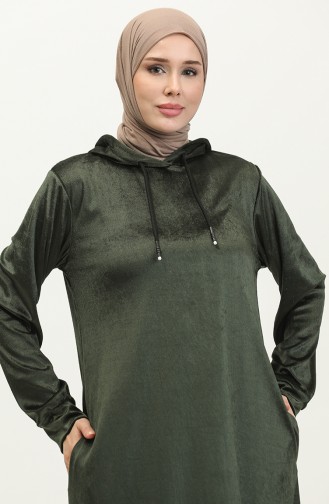 Robe Velours A Capuche 0285-02 Khaki 0285-02