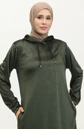 Robe Velours A Capuche 0285-02 Khaki 0285-02