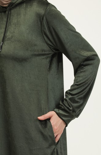 Robe Velours A Capuche 0285-02 Khaki 0285-02