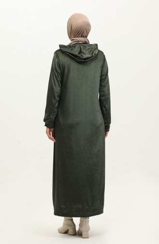 Robe Velours A Capuche 0285-02 Khaki 0285-02