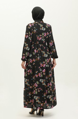 Viscose Floral Dress 0286-02 Black 0286-02