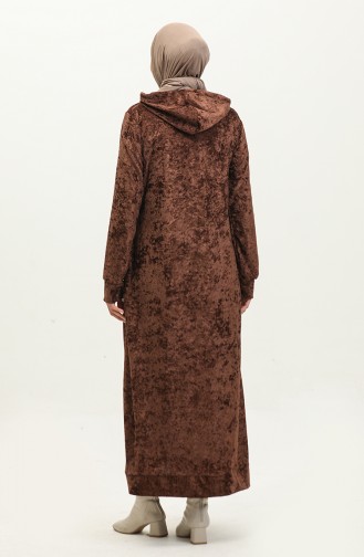 Robe Velours A Capuche 0285-K-03 Marron 0285-K-03