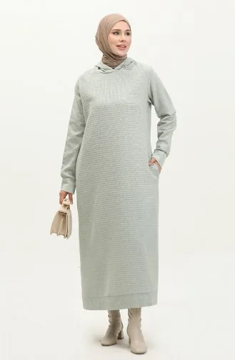 Robe A Capuche Tweed 0290-02 Vert 0290-02