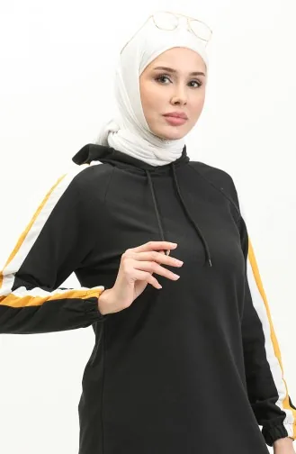 طقم رياضي ثنائي 23058-02 أسود خردلي 23058-02