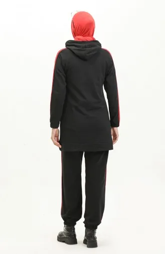 طقم رياضي ثنائي 23058-03 أسود أحمر 23058-03
