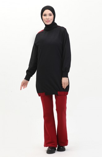 İkili Eşofman Takım 23085-03 Bordo Siyah