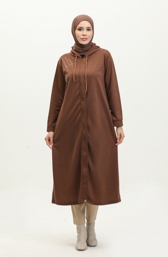 Women`s Stone Detailed Cape 6504-01 Brown 6504-01