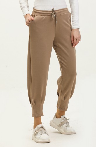 Pleated Detail Scuba Pants 77611-04 Beige 77611-04