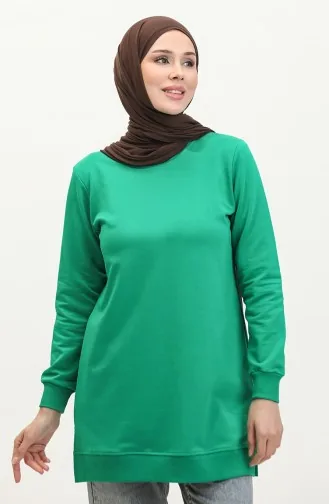 Two Thread Slit Detailed Sweatshirt 9103-06 Black 9103-06