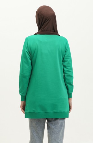 Gedetailleerd Sweatshirt Met Twee Draadsleuven 9103-06 Groen 9103-06