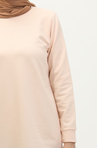 Two Thread Slit Detailed Sweatshirt 9103-07 Salmon 9103-07