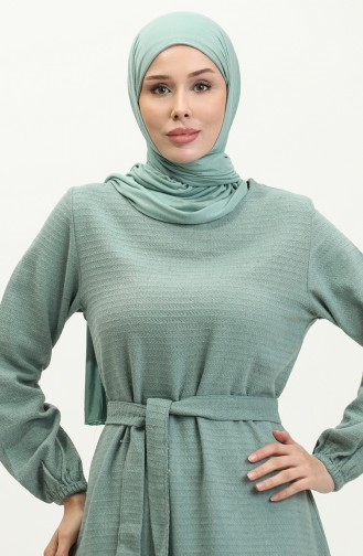 فستان تويت بحزام 0275-10 أخضر مينت 0275-10