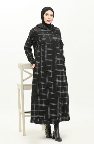 Robe A Capuche Tweed 0284-01 Noir 0284-01