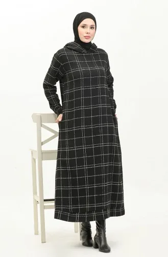 Robe A Capuche Tweed 0284-01 Noir 0284-01