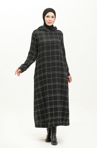 Robe A Capuche Tweed 0284-01 Noir 0284-01