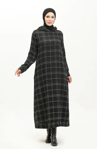 Robe A Capuche Tweed 0284-01 Noir 0284-01