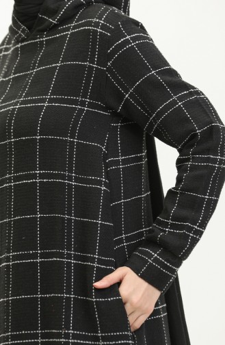 Robe A Capuche Tweed 0284-01 Noir 0284-01