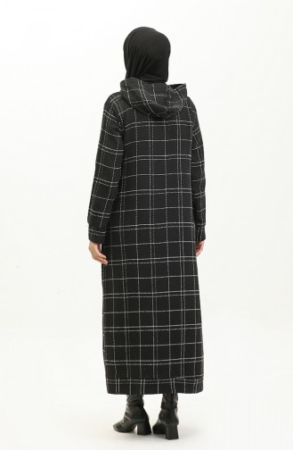 Robe A Capuche Tweed 0284-01 Noir 0284-01