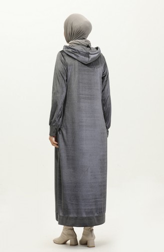 Samtkleid Mit Kapuze 0285-03 Anthrazit 0285-03