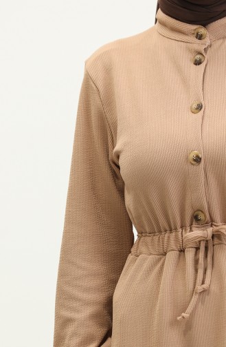 Robe Froncee à Taille 0287-01 Café Au Lait 0287-01