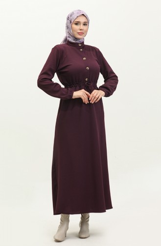 Gathered Waist Dress 0287-04 Purple 0287-04