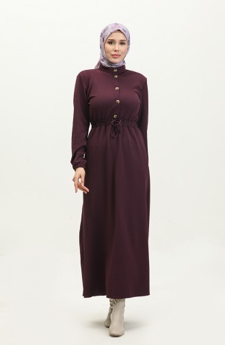 Gathered Waist Dress 0287-04 Purple 0287-04