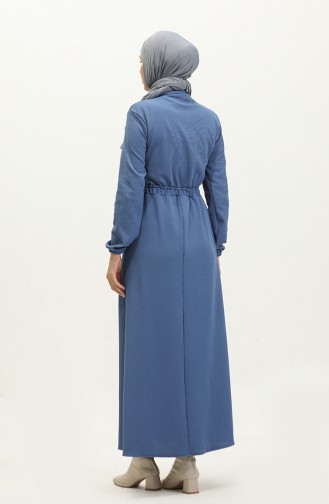 Gathered Waist Dress 0287-05 Indigo 0287-05