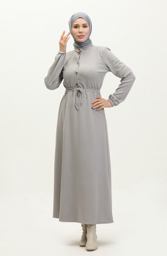 Gathered Waist Dress 0287-06 Gray 0287-06