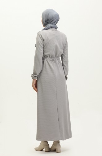 Gathered Waist Dress 0287-06 Gray 0287-06