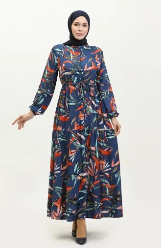 Robe Viscose Taille Froncee 0291-01 Indigo 0291-01