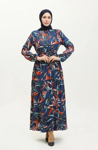 Robe Viscose Taille Froncee 0291-01 Indigo 0291-01