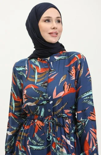 Robe Viscose Taille Froncee 0291-01 Indigo 0291-01