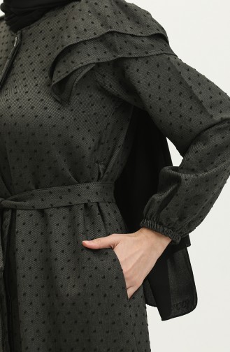 Robe Jacquard Boutons Cachés 23K8812-04 Kaki 23K8812-04