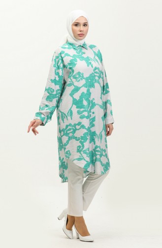 Patterned Tunic 24Y9033-06 Green Ecru 24Y9033-06