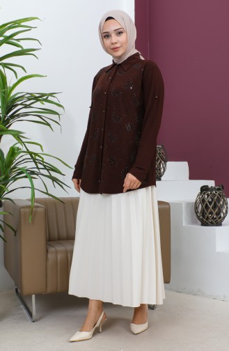 Plus Size Stone Sandy Shirt 3600-01 Brown 3600-01