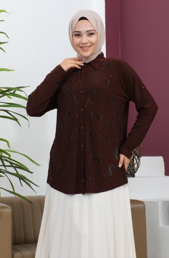 Plus Size Stone Sandy Shirt 3600-01 Brown 3600-01