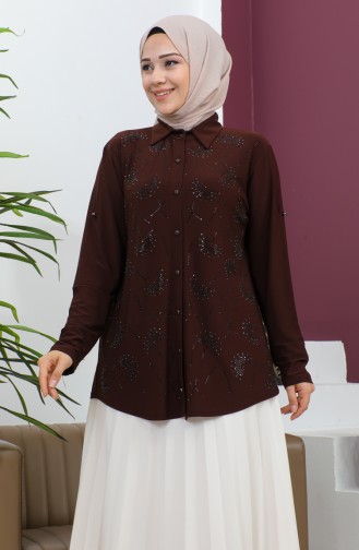 Plus Size Stone Sandy Shirt 3600-01 Brown 3600-01