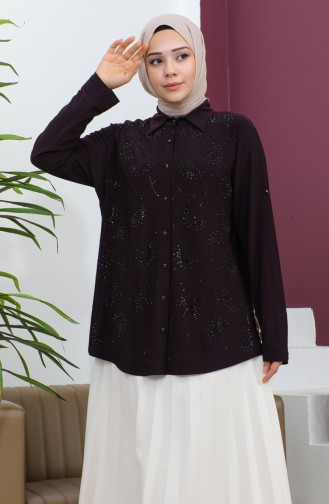 Plus Size Stone Sandy Shirt 3600-03 Purple 3600-03